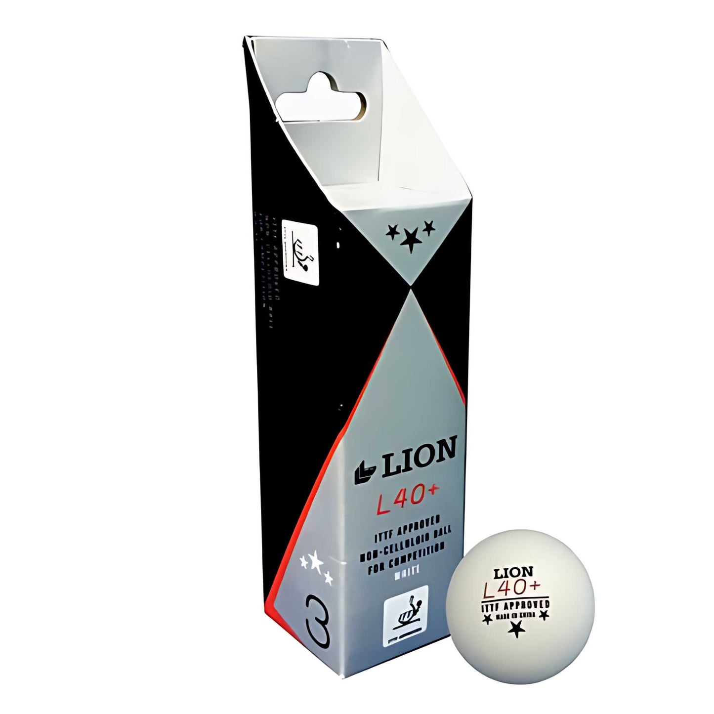 Lion® 3-Star 40+ Table Tennis Balls, White, 3pk