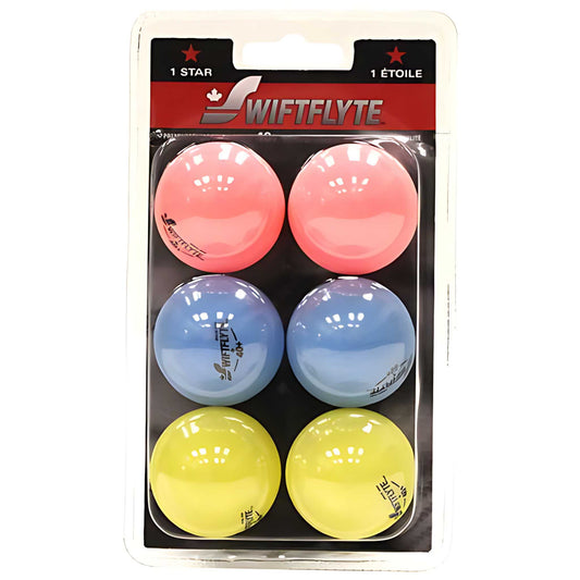 Swiftflyte 1-Star 40+ Table Tennis Balls, 6pk, White, Orange, Fluorescent, Sport