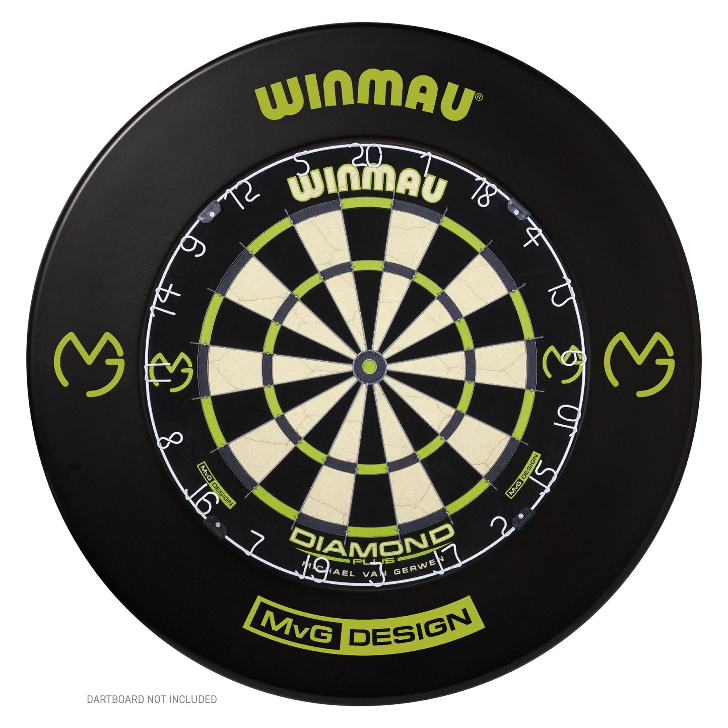 Winmau® MvG Dartboard Surround, 1-pc, Black/Green
