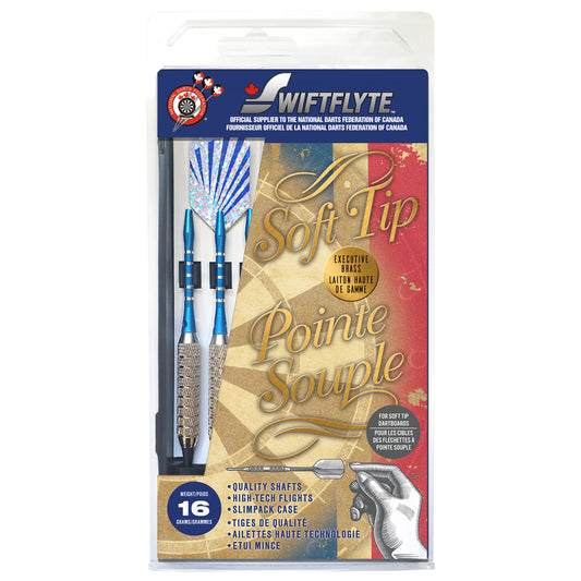 Swiftflyte Soft Tip Executive Silver Brass Darts Set
