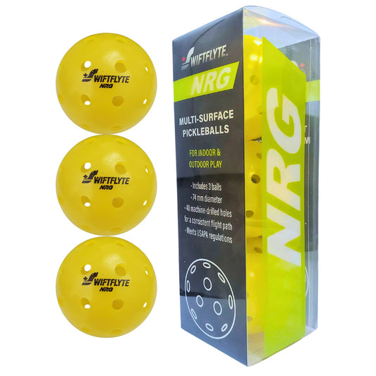 Swiftflyte NRG Multi-Surface Pickleballs, 3 Pack, Yellow
