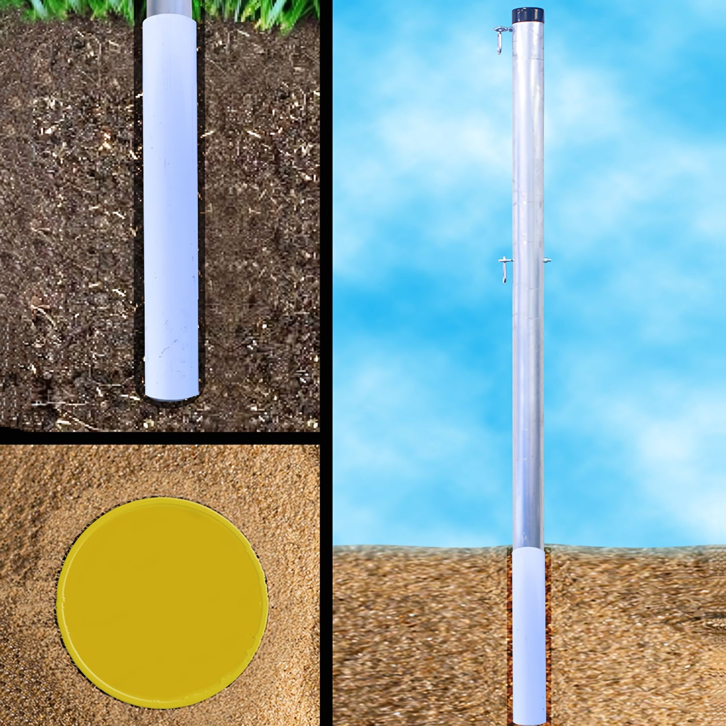 Park & Sun Sports® Tournament 4000 Volleyball System Pole Ground Sleeves