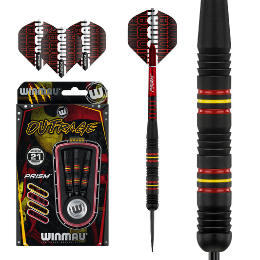 WinmauĀ® Black Brass Outrage Darts