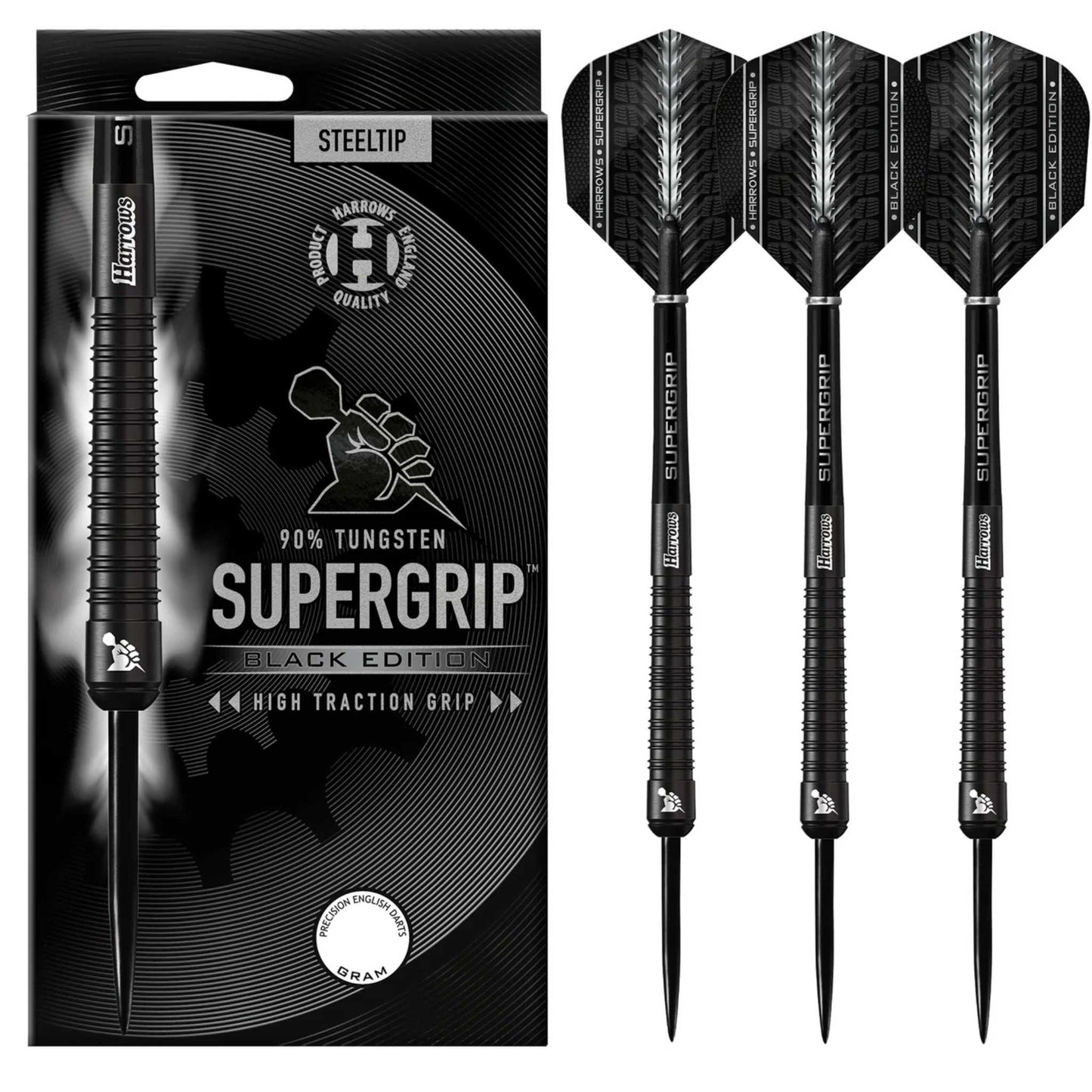 Harrows Supergrip Black Edition 90% Tungsten Darts