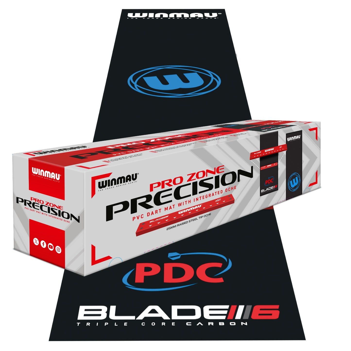Winmau® Pro Zone Precision PVC Dart Mat & Integrated Oche