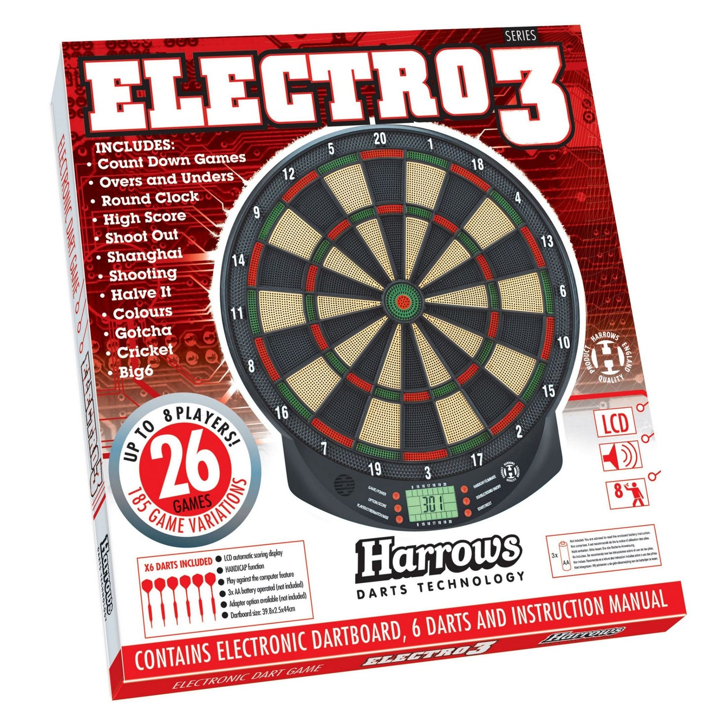 Harrows Electro 3 Electronic Dartboard for Soft Tip Darts