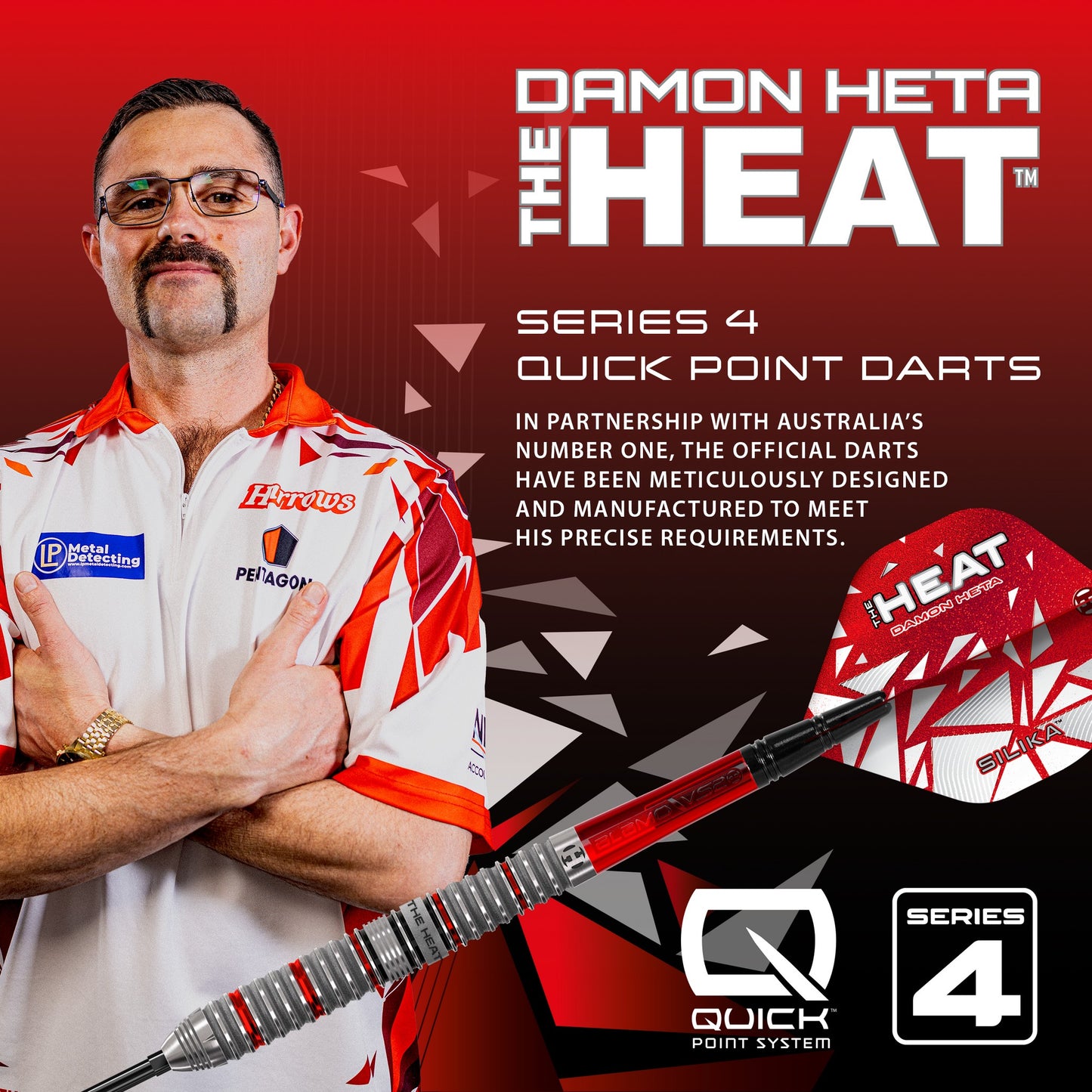 Harrows Damon Heta Series 4 90% Tungsten Quick Point Darts
