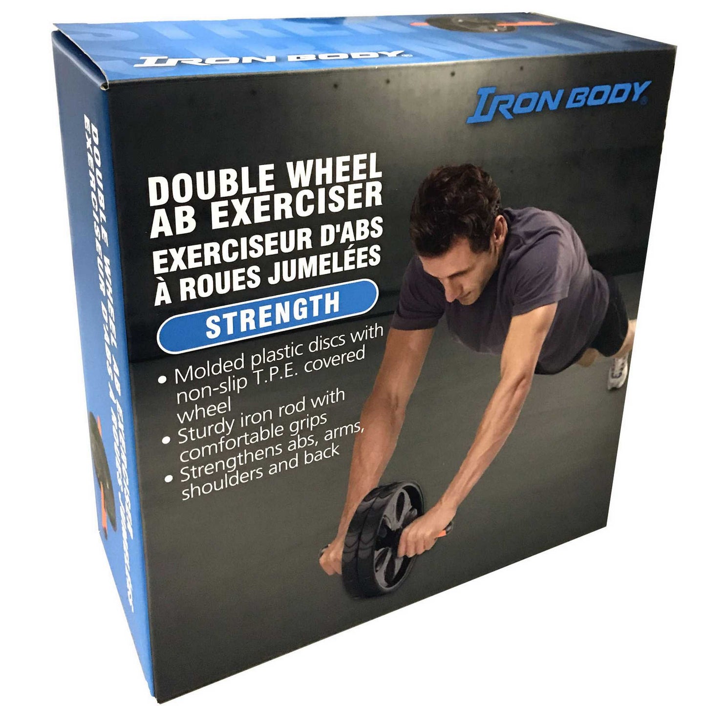 Deluxe Ab Roller, Double Wheel Upper Body Exerciser