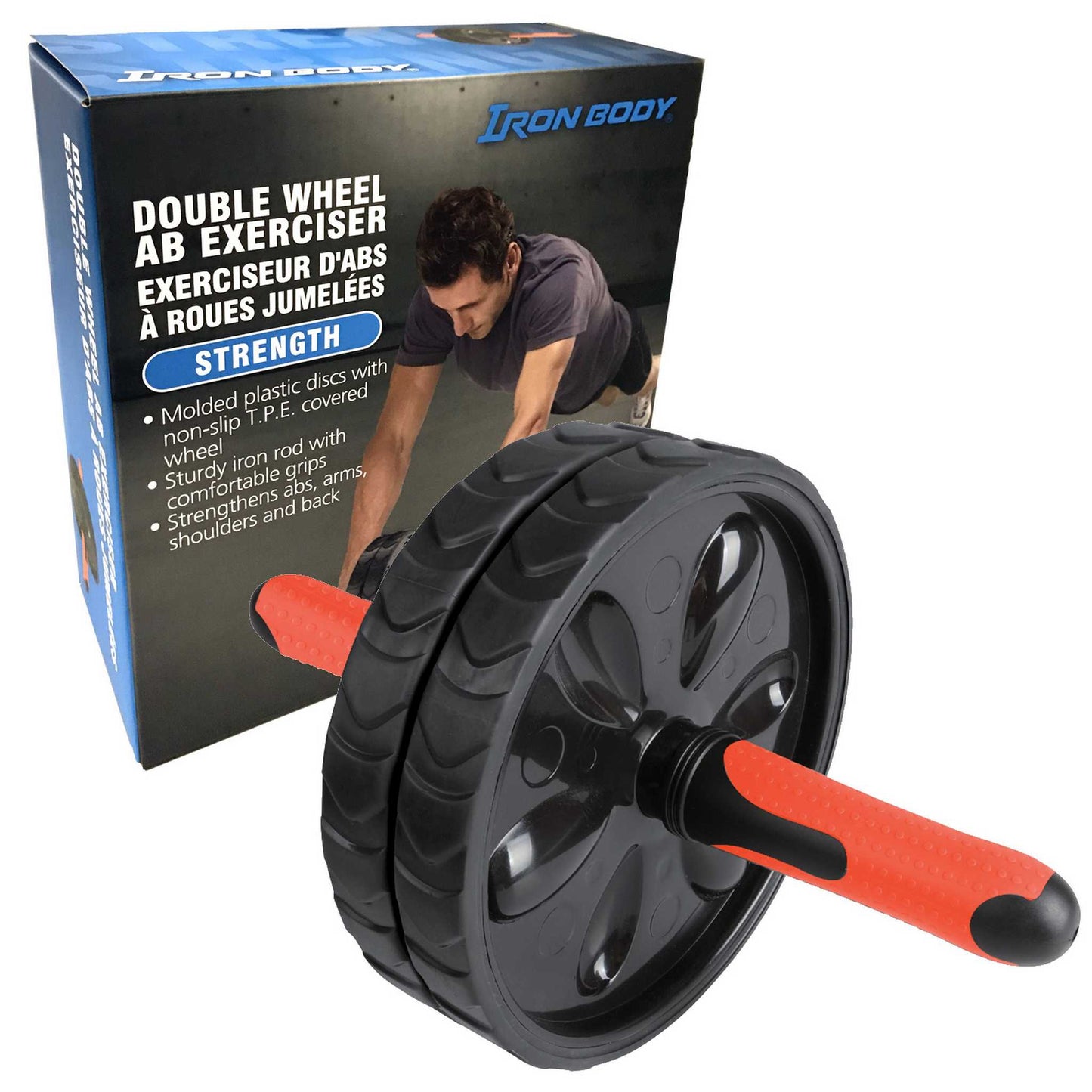 Deluxe Ab Roller, Double Wheel Upper Body Exerciser