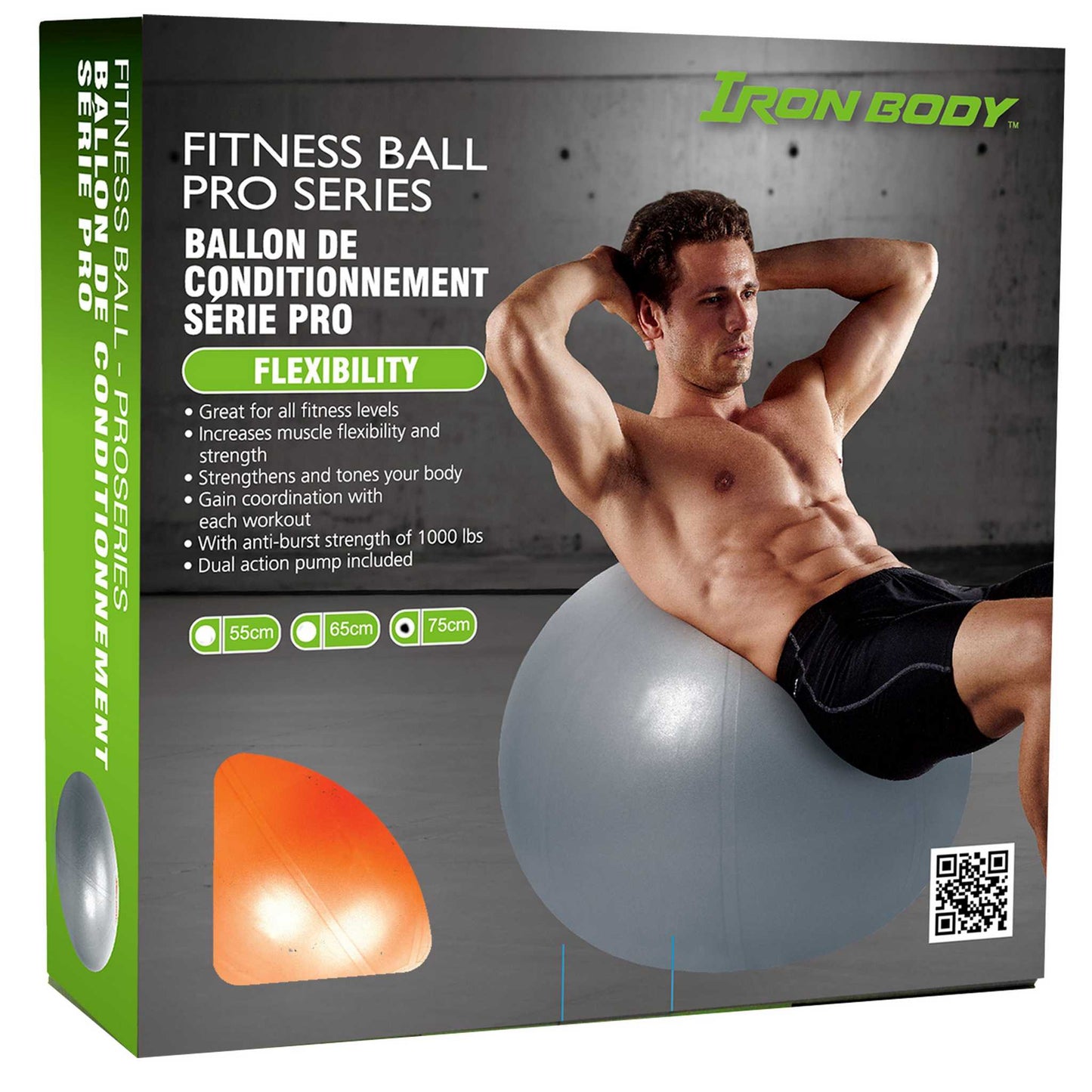 Pro Series Exercise Ball, Pump Included, Available in 55, 65 & 75 cm