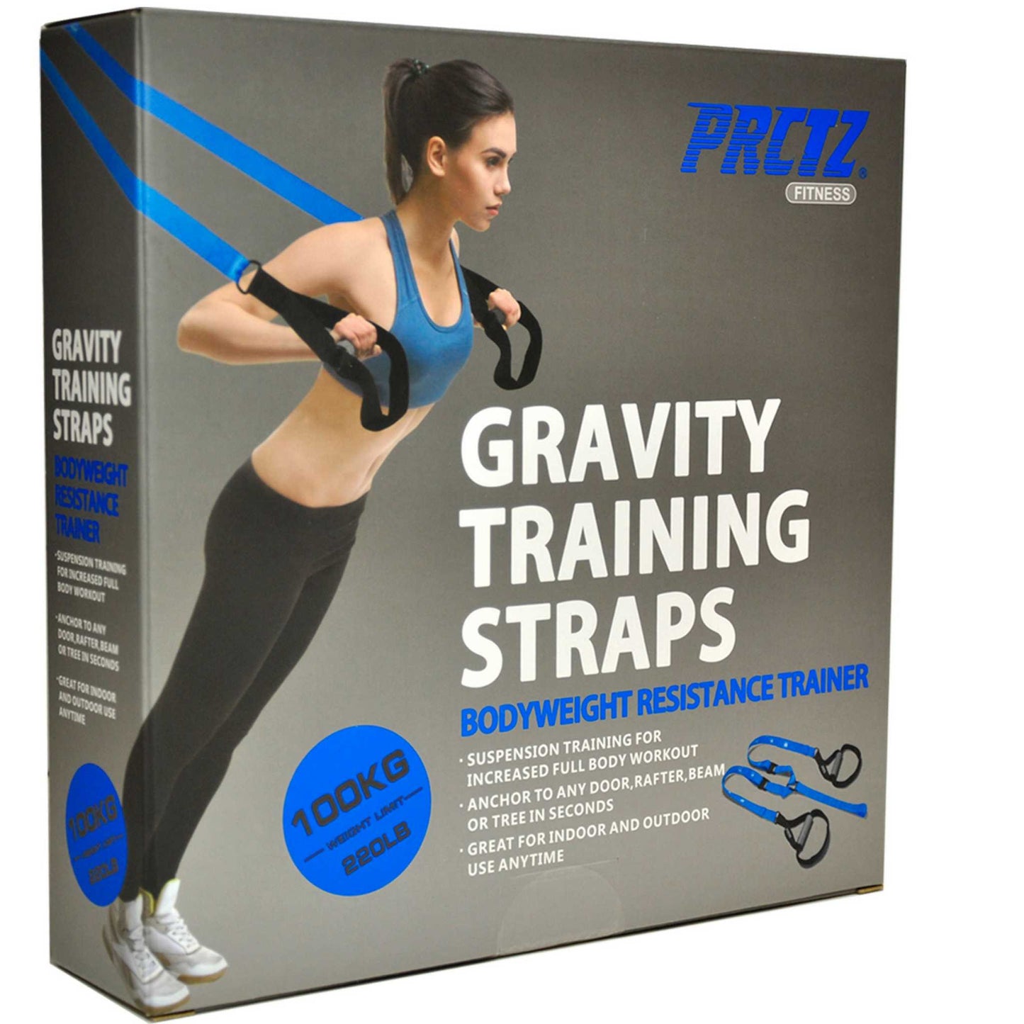 Gravity Training Straps, Suspension Training, Blue