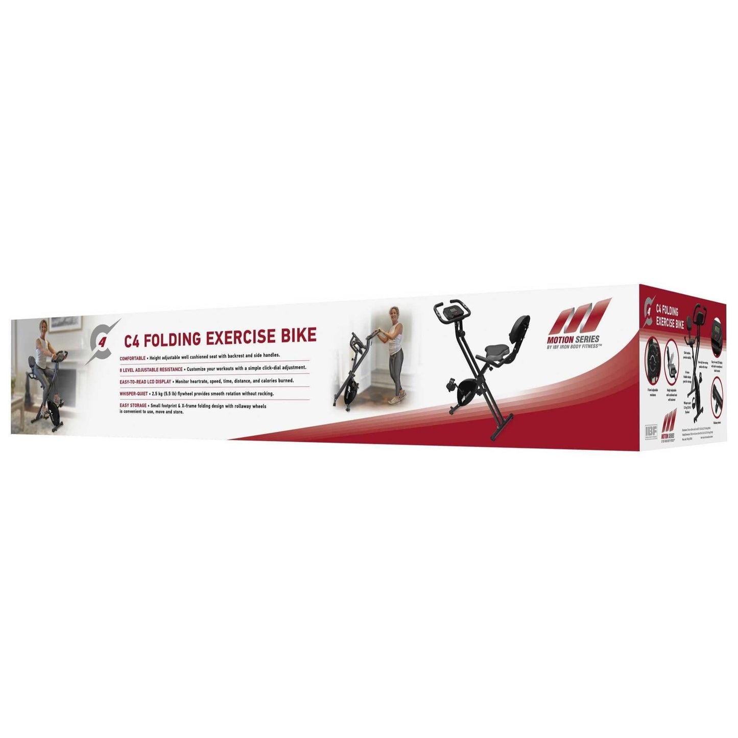 Motion Series C4 Folding Exercise Bike, Compact Indoor X-Bike