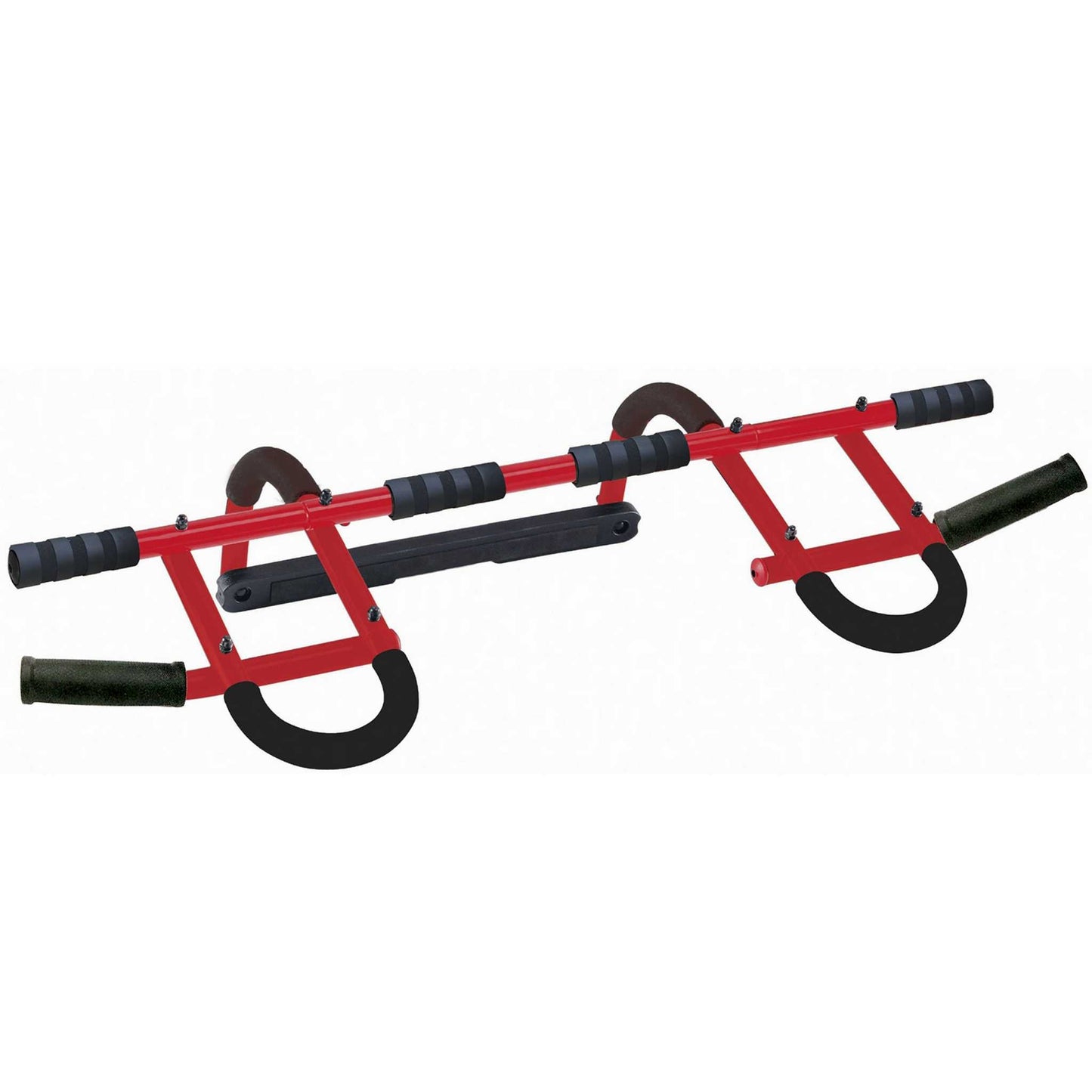 Heavy-Duty Steel Doorway Pull-Up Bar, Multi-Gym, Red