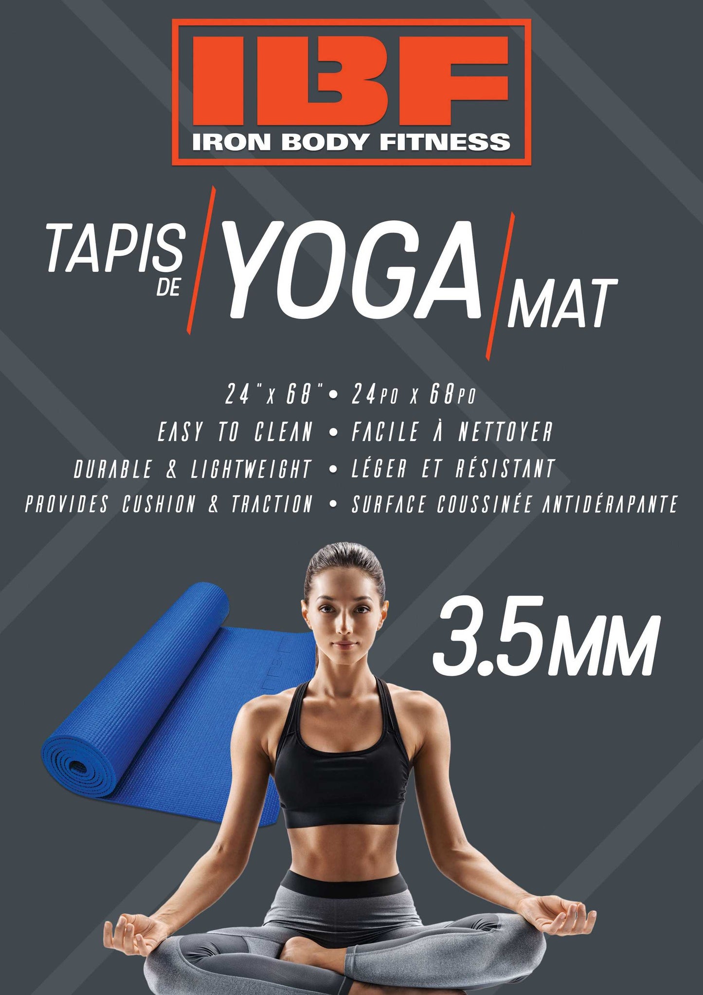 Yoga Mat, 3.5 mm, Blue