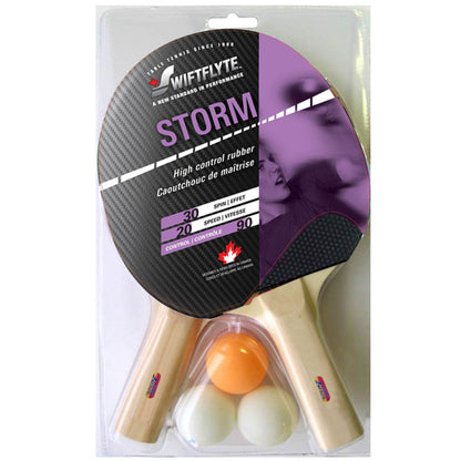 Swiftflyte™  Storm 2-Player Table Tennis Racket & Ball Set