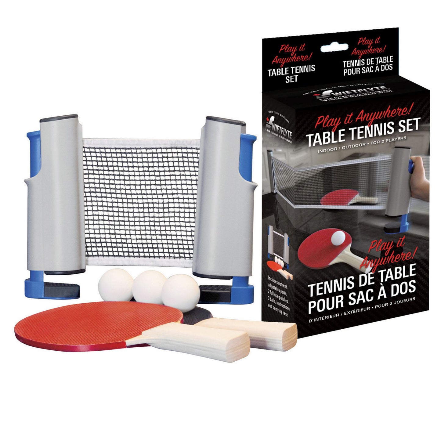 Swiftflyte™ Play it Anywhere! Portable Table Tennis/Ping Pong Complete Game Set