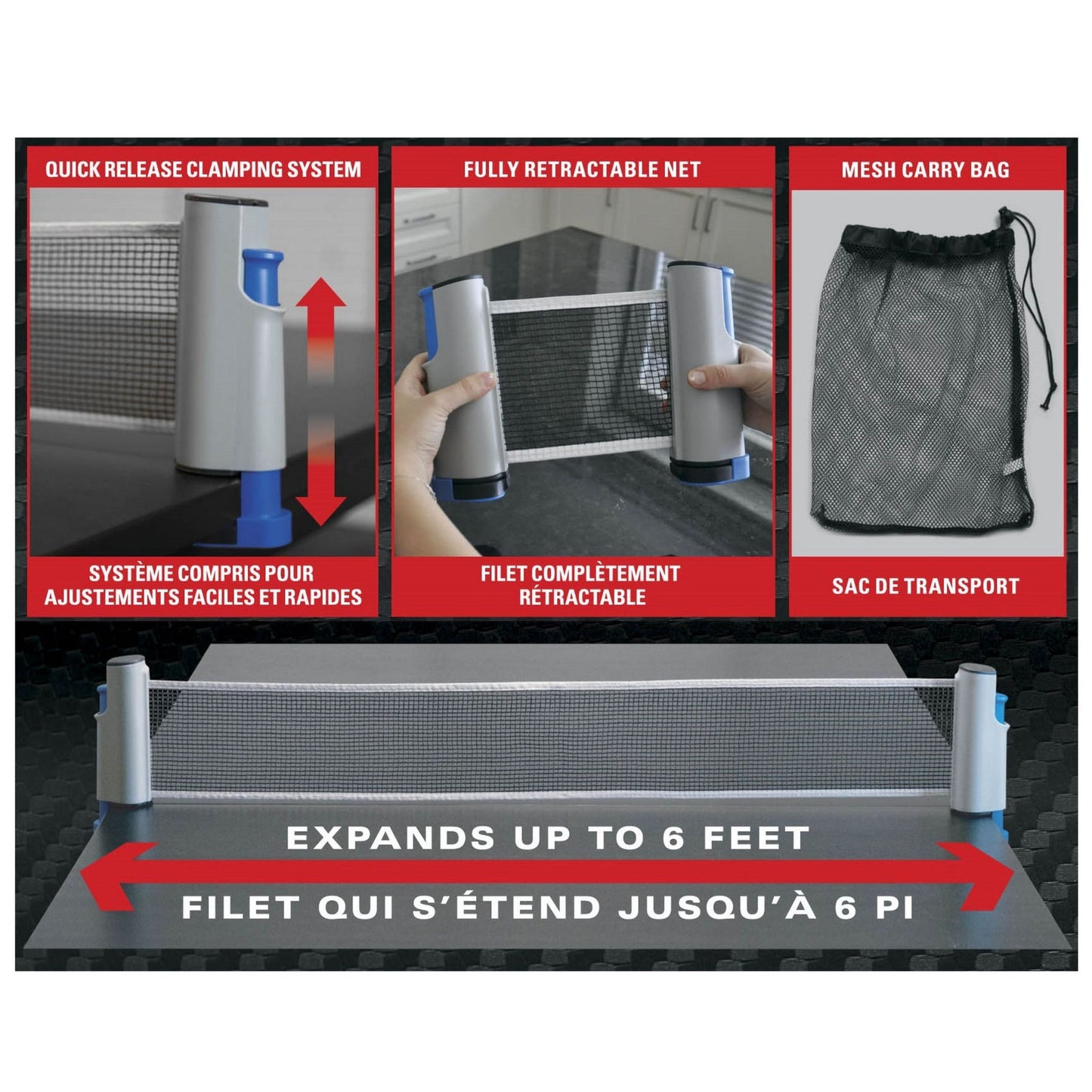 Swiftflyte™ Play it Anywhere! Portable Table Tennis/Ping Pong Complete Game Set