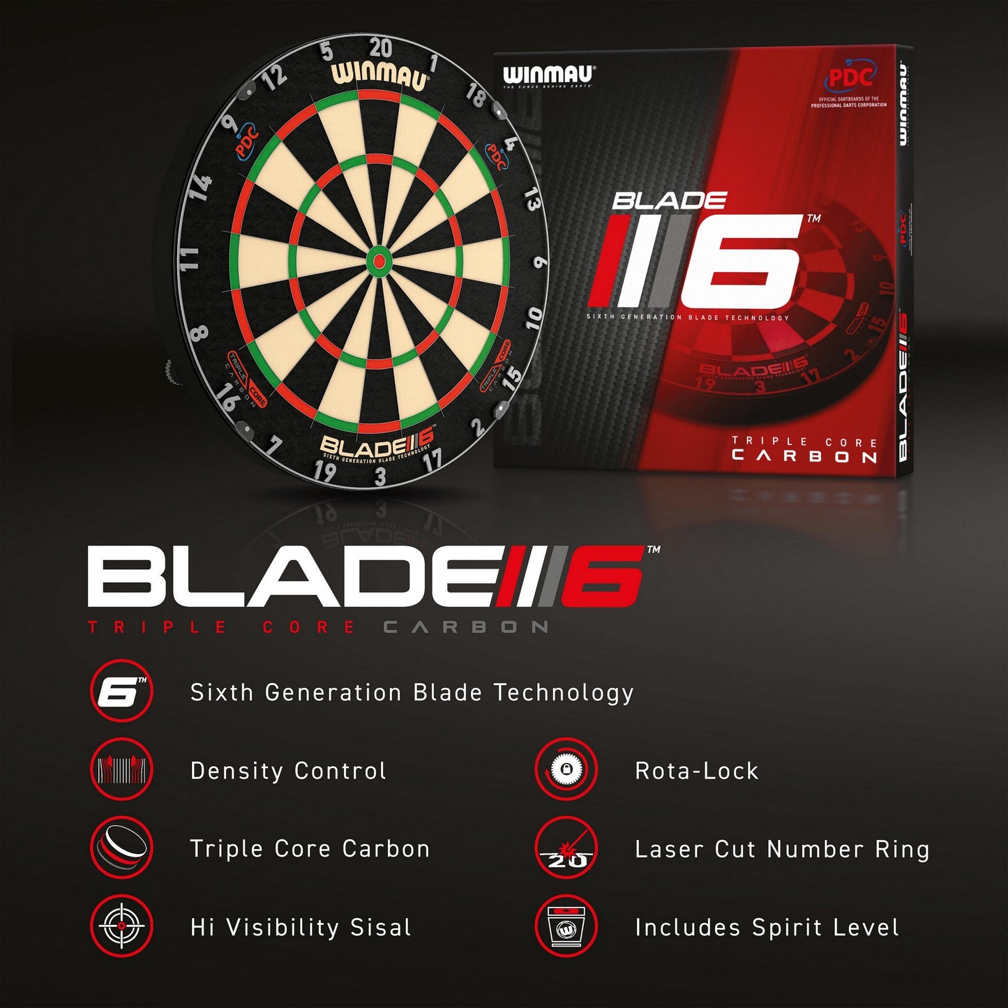 Winmau® Blade 6 Triple Core Carbon Dartboard