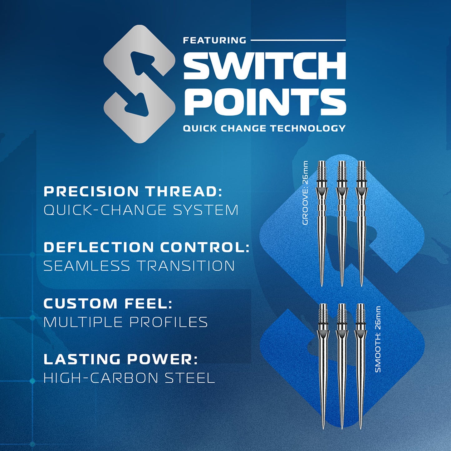 Winmau® Lunaris Switch Point 90% Tungsten Darts