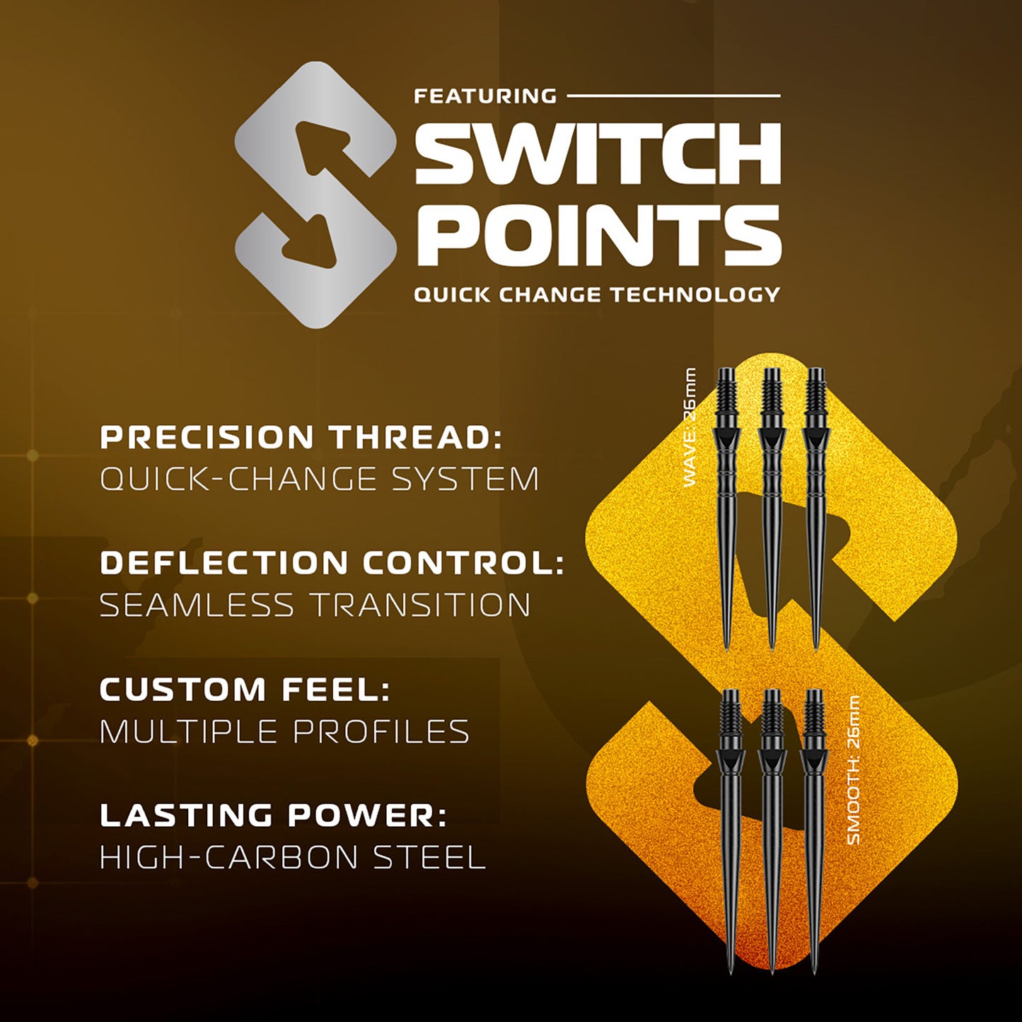 Winmau® Exion Switch Point  90% Tungsten Darts