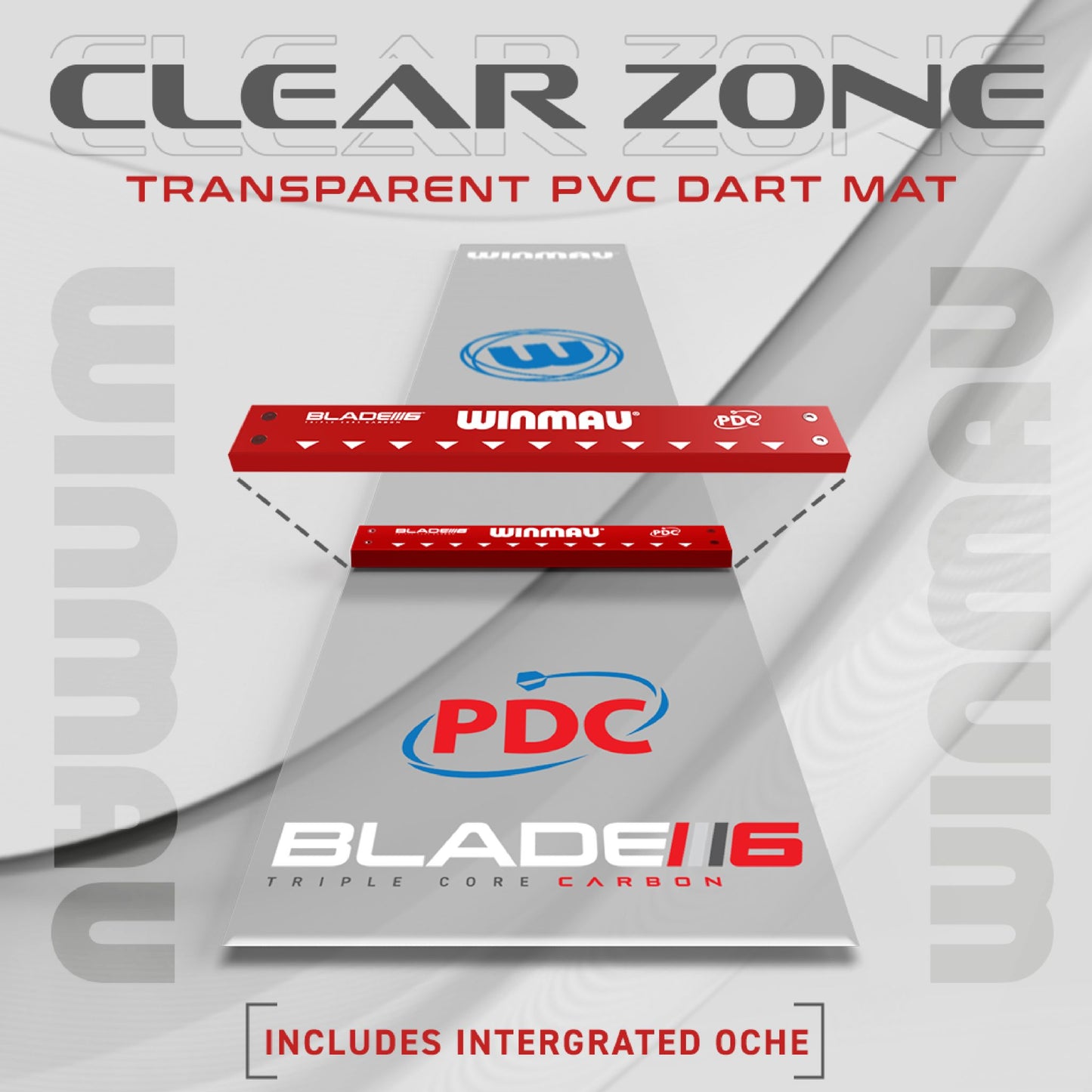 Winmau® Clearzone PVC Dart Mat with Integrated Oche