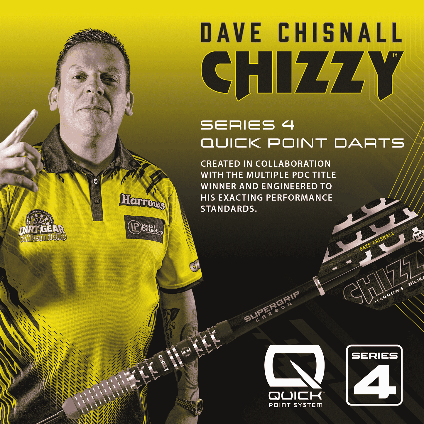 Harrows Chizzy 90% Tungsten Series 4 Quick Point Darts
