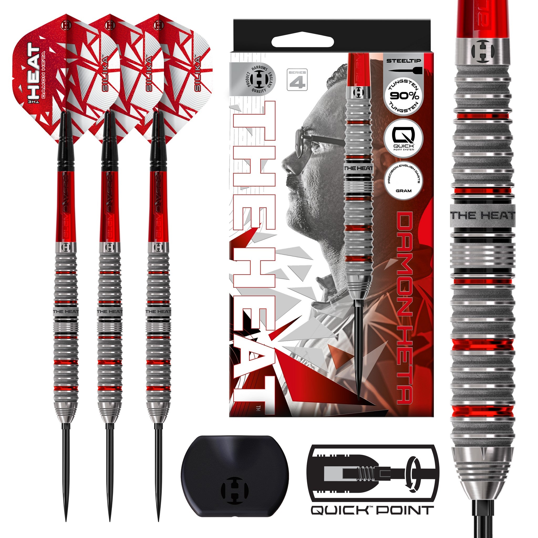 Harrows Damon Heta Series 4 90% Tungsten Quick Point Darts – BY