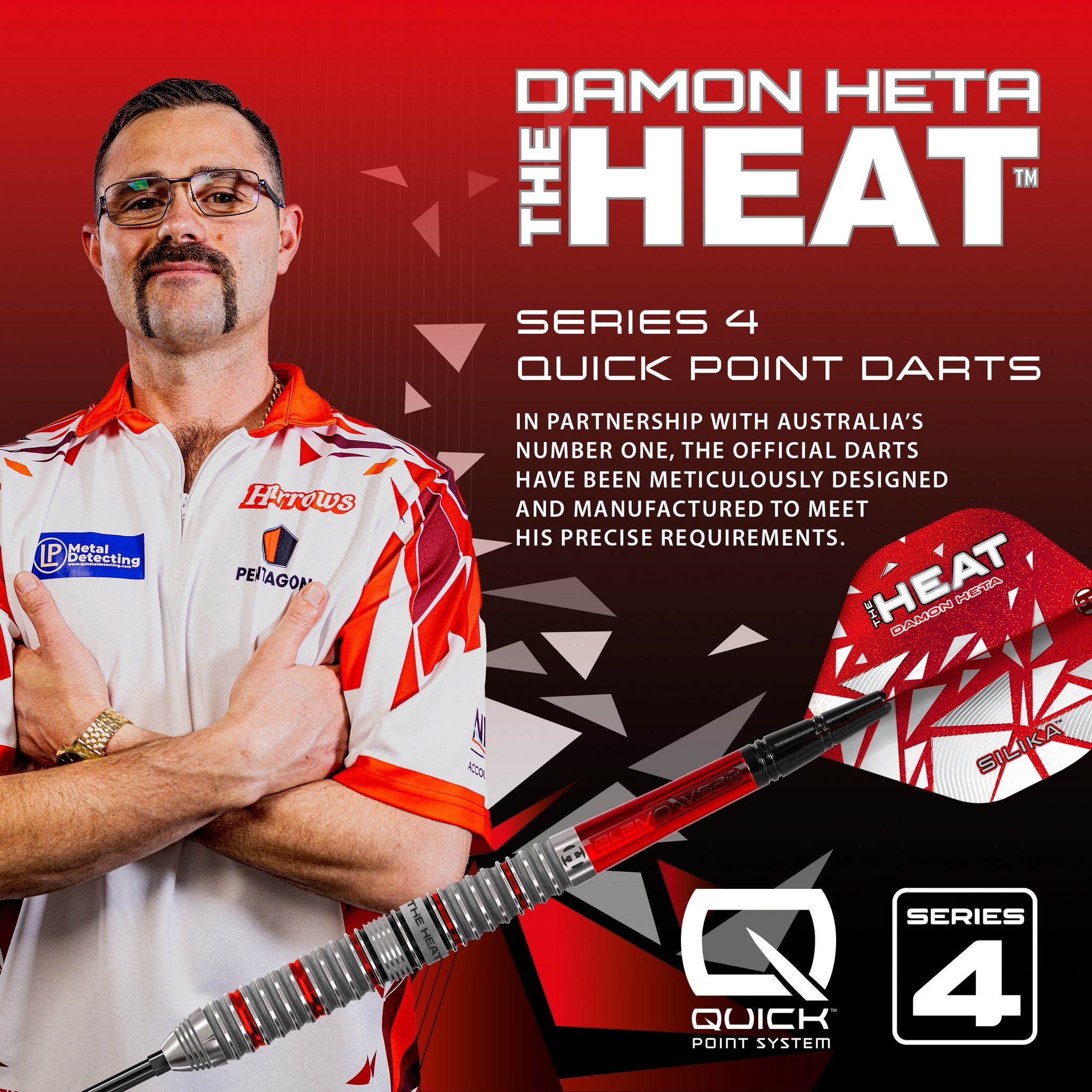 Harrows Damon Heta Series 4 90% Tungsten Quick Point Darts – BY