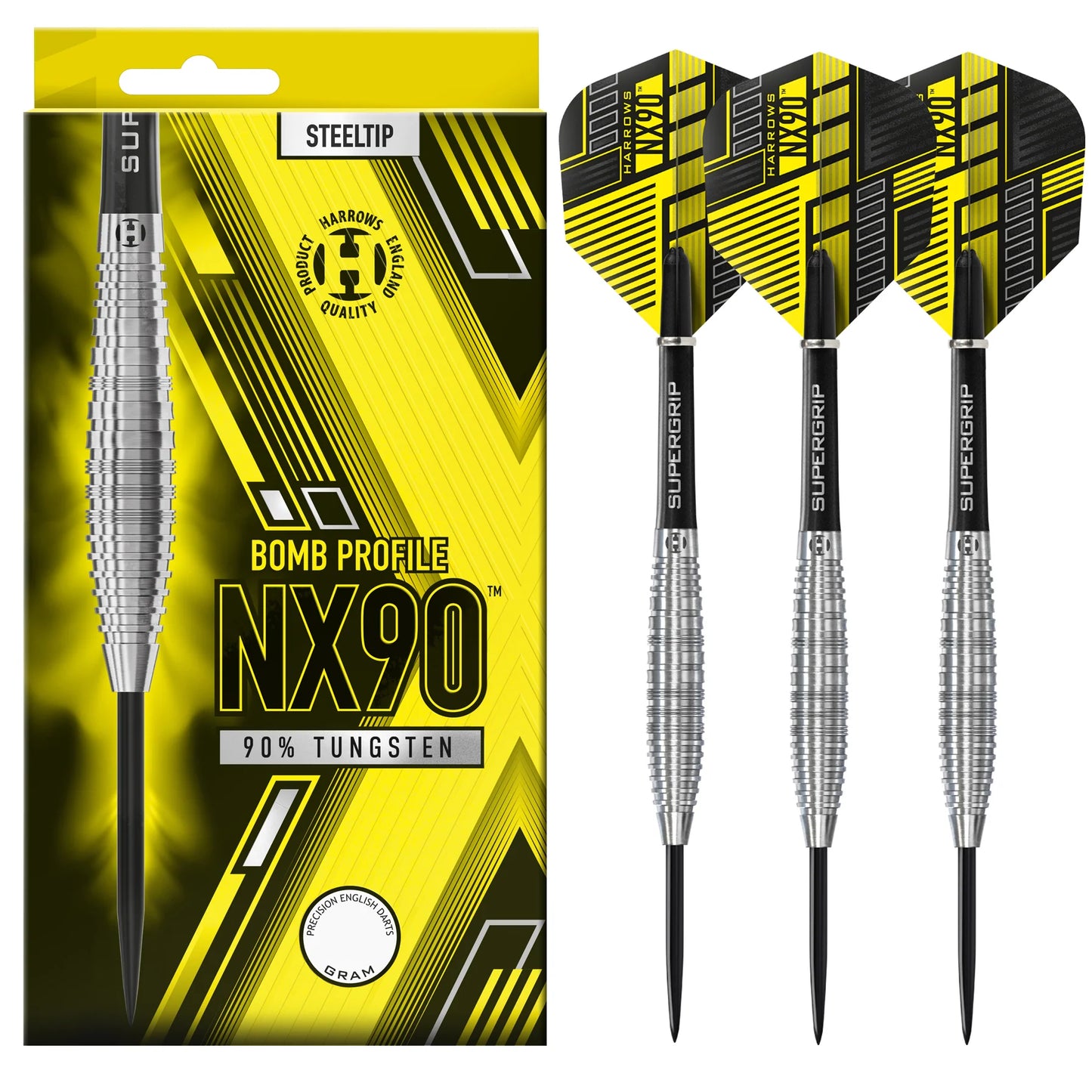 Harrows NX90 90% Tungsten Darts, Bomb Profile