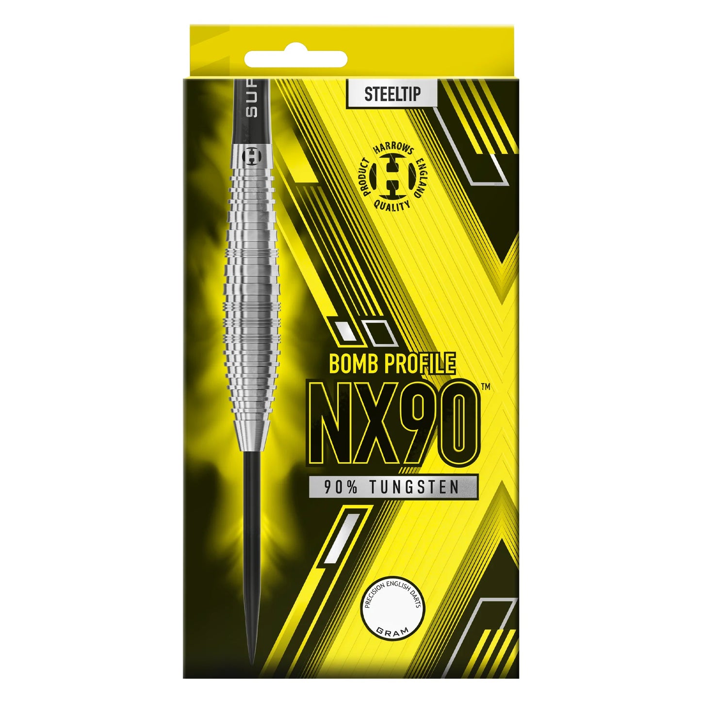 Harrows NX90 90% Tungsten Darts, Bomb Profile