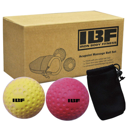 IBF AcuPoint Massage Ball Set, Two-Pieces, Soft & Firm