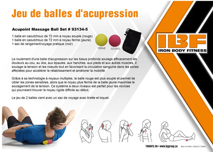 IBF AcuPoint Massage Ball Set, Two-Pieces, Soft & Firm