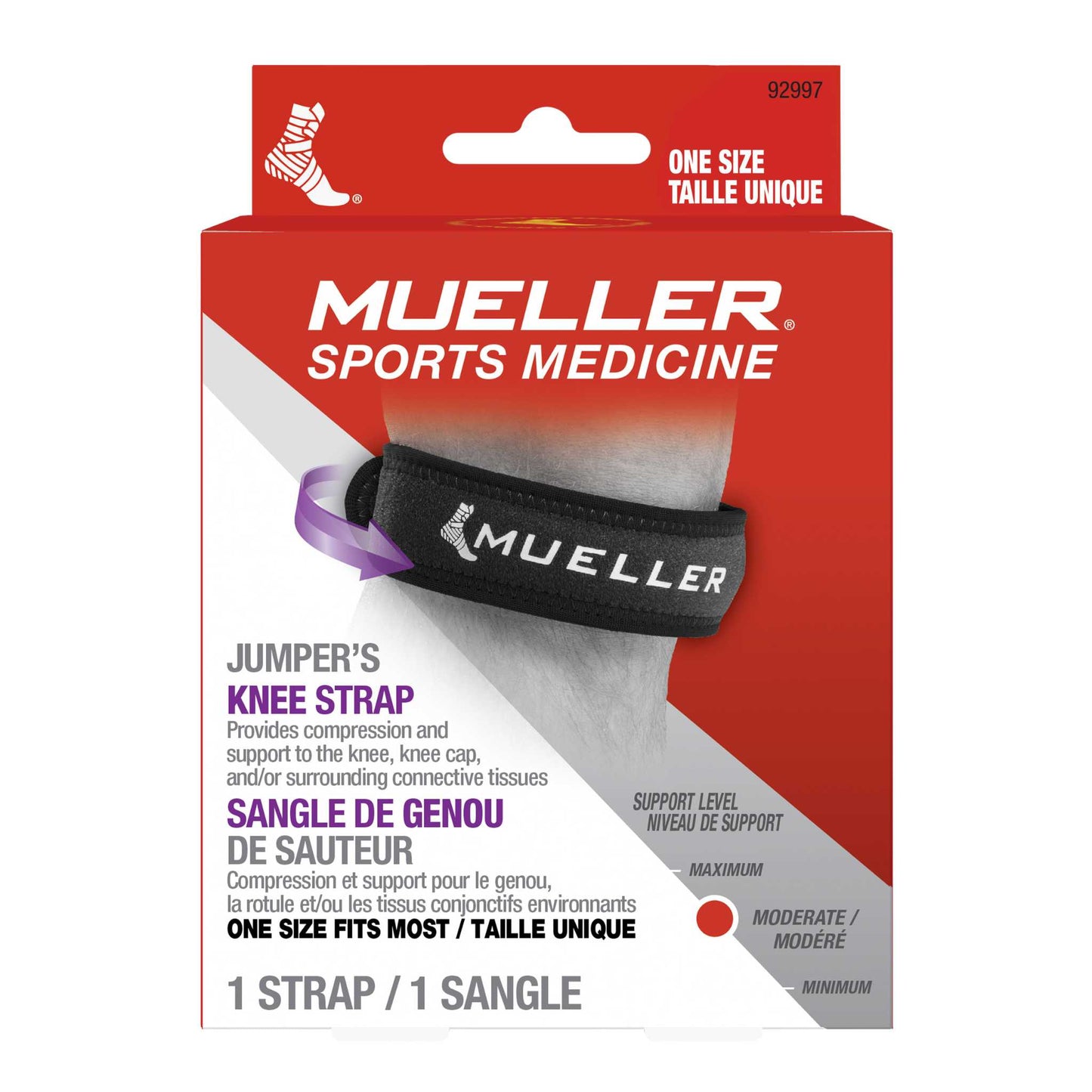 Mueller® Jumper's Knee Strap, Unisex, One Size Fits Most - Black