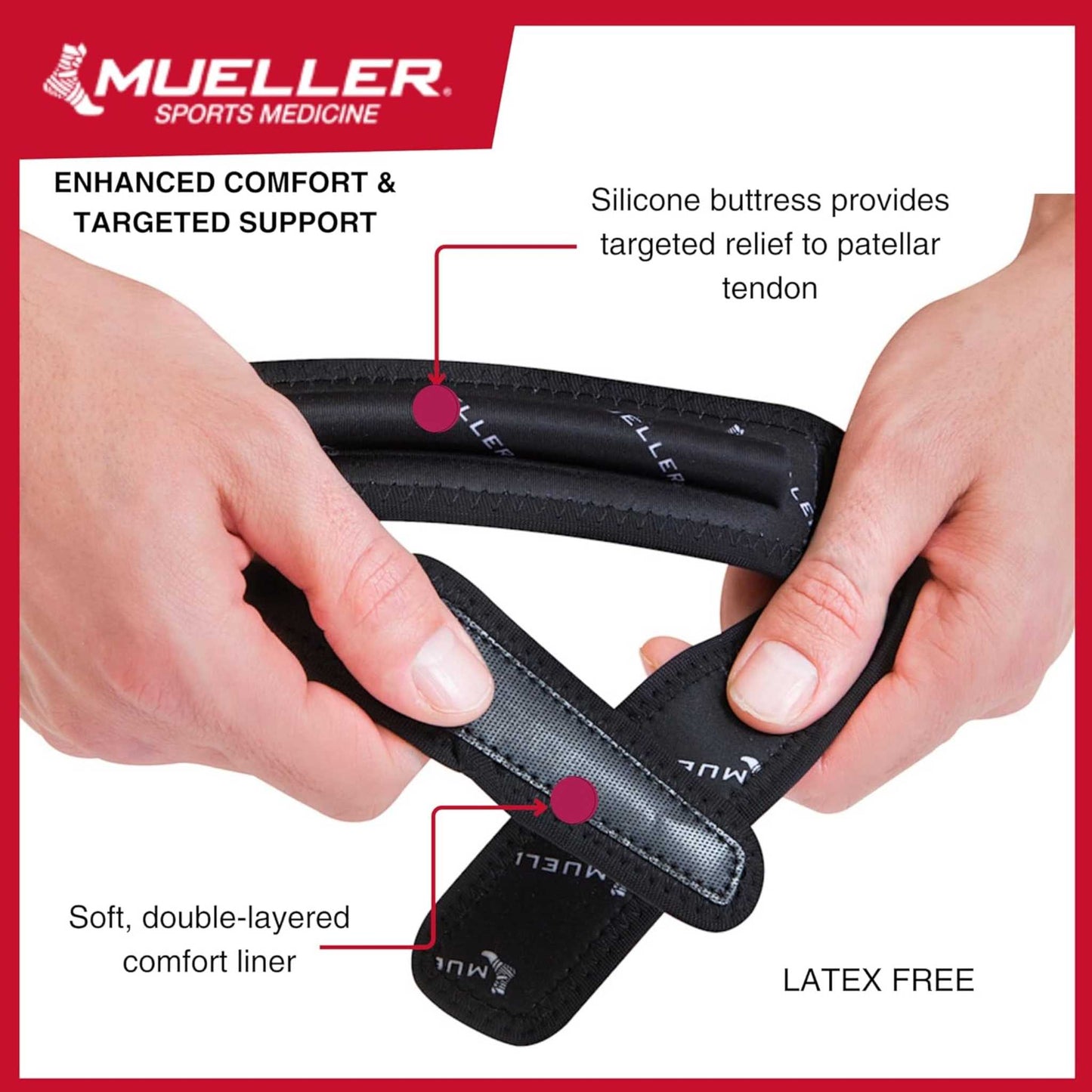 Mueller® Jumper's Knee Strap, Unisex, One Size Fits Most - Black