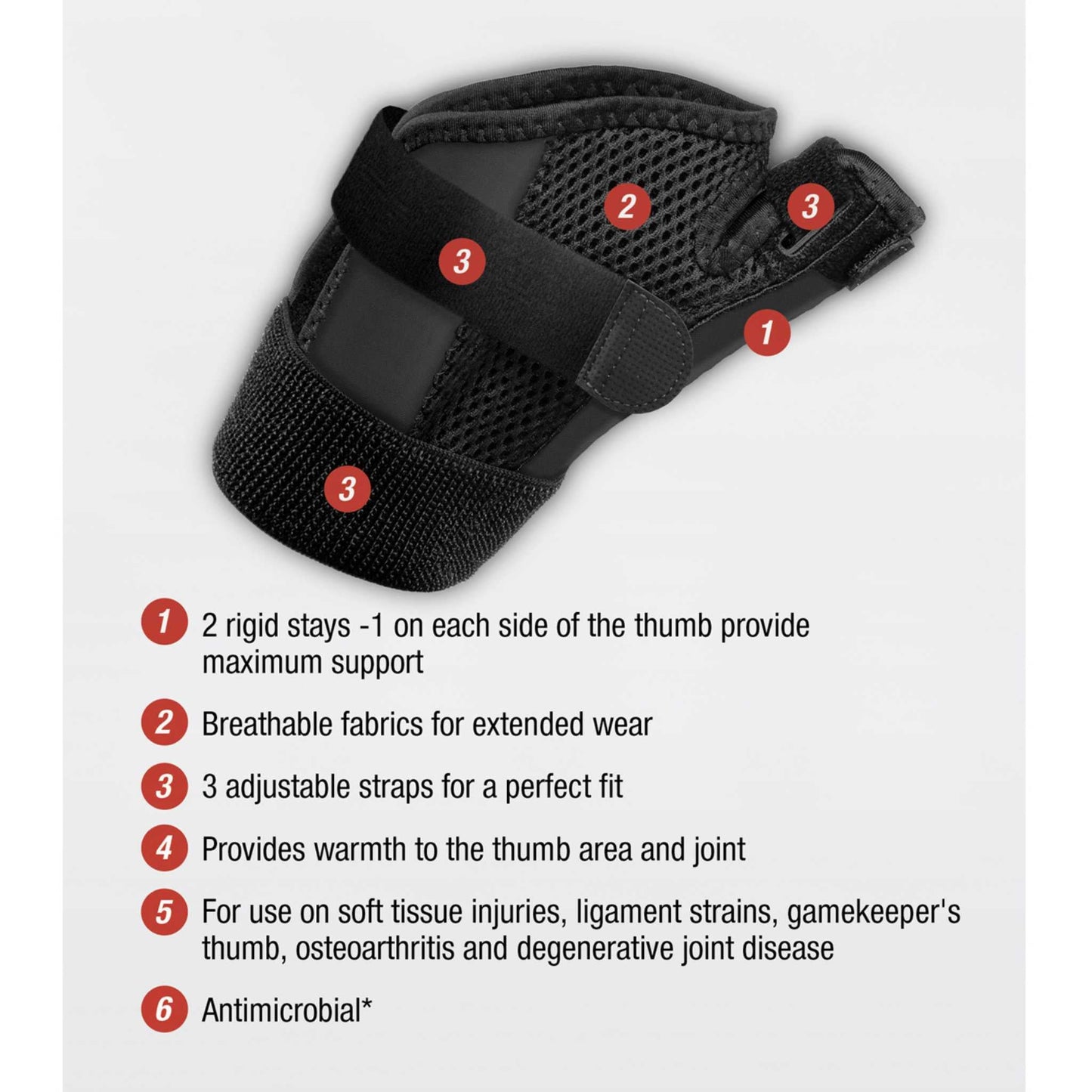 Mueller® Reversible Thumb Stabilizer, Unisex, One Size Fits Most - Black