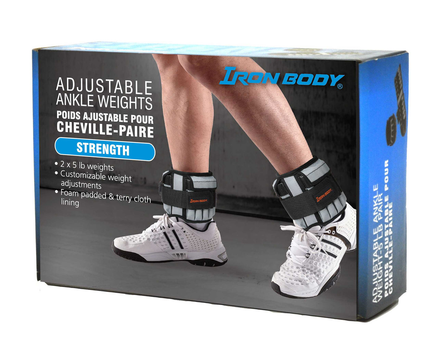 Deluxe Adjustable Ankle Weights, Available in 5 lb. (2 x 2.5 lb.) or 10 lb. Pairs (2 x 5 lb.)