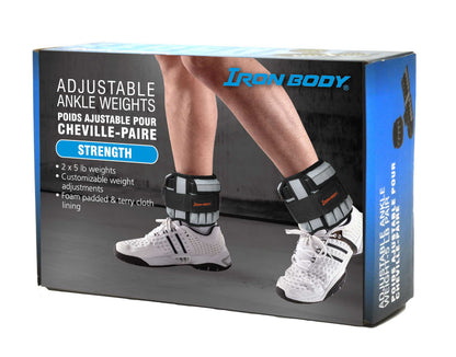 Deluxe Adjustable Ankle Weights, Available in 5 lb. (2 x 2.5 lb.) or 10 lb. Pairs (2 x 5 lb.)