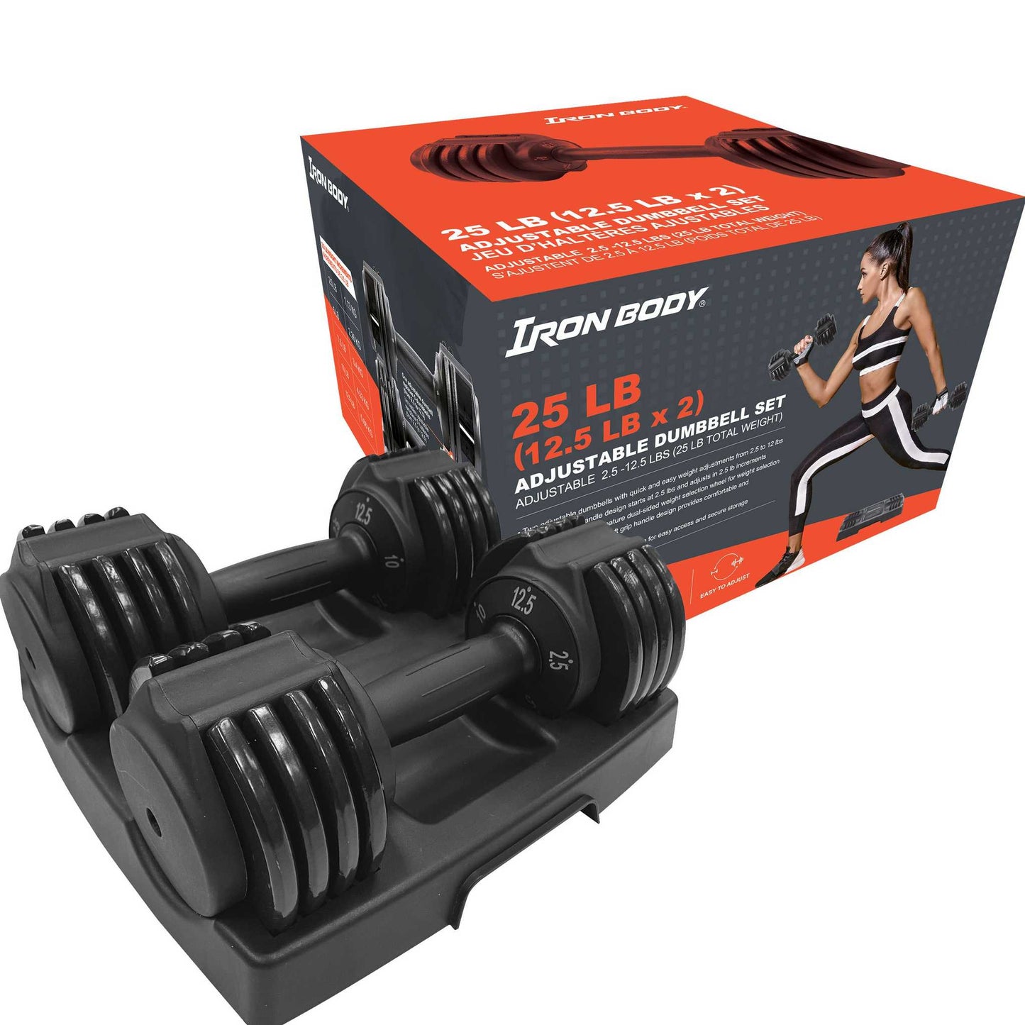 25 lb. Adjustable Dumbbell Set, Pair (2 x 12.5 lbs.)