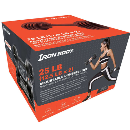 25 lb. Adjustable Dumbbell Set, Pair (2 x 12.5 lbs.)