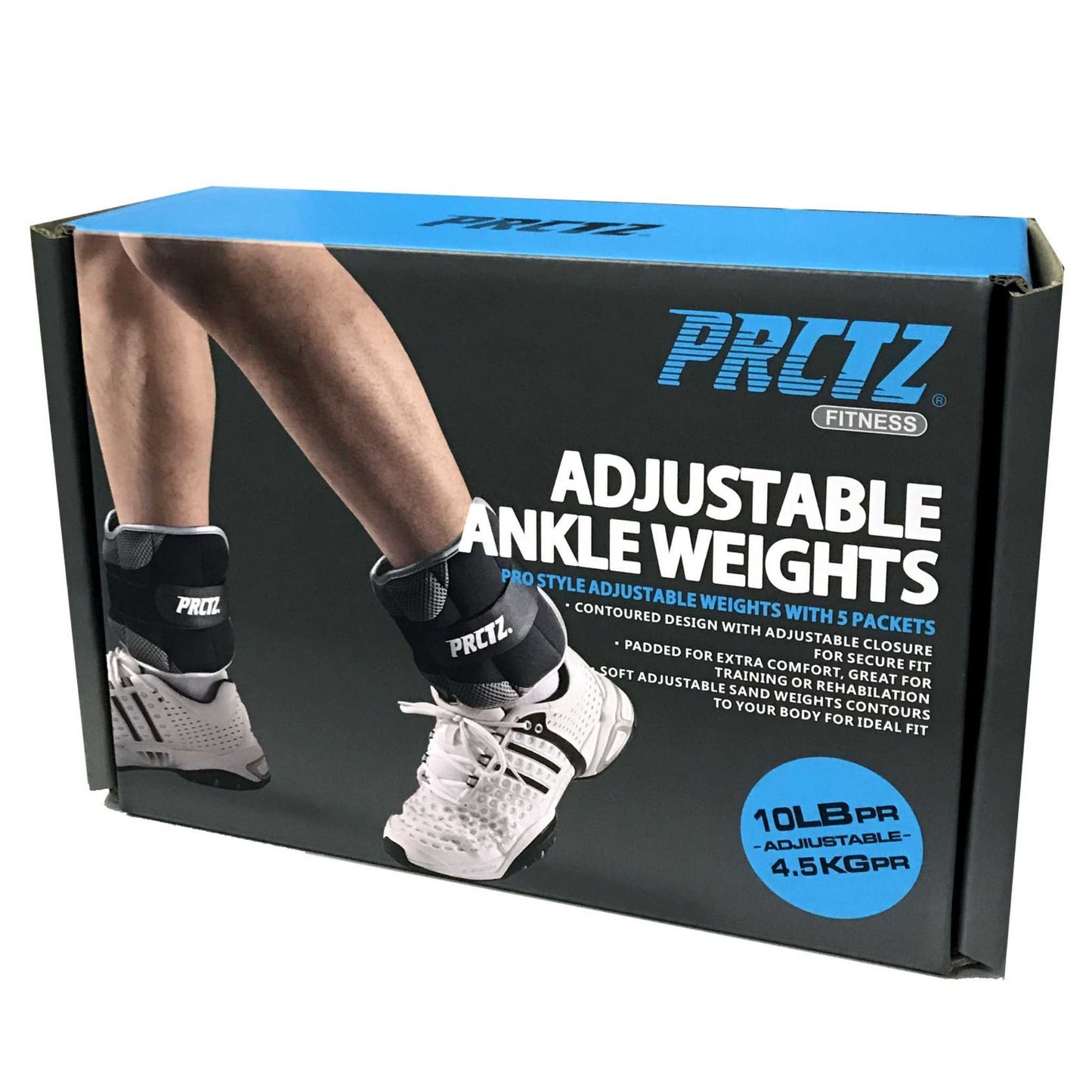 Adjustable Ankle Weights, 10 lb. Pair (2 x 5 lbs.)