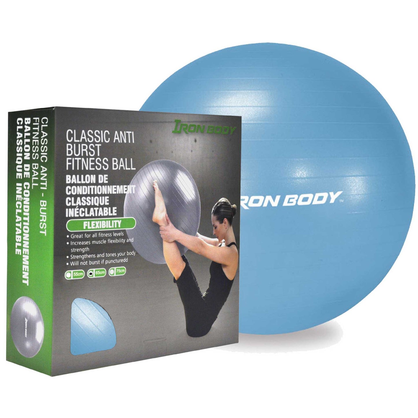 Classic Series Fitness Ball, Anti-Burst, Available in 55, 65 and 75 cm